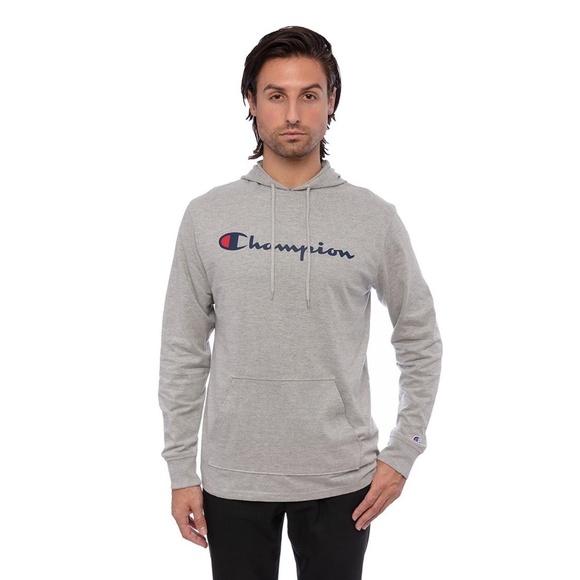 New Champion Men's Gray Long Sleeve Hoodie - Picture 1 of 13